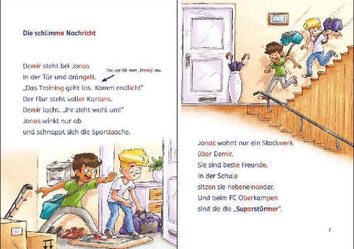 Buchcover und Innenansicht für das Buch: Leselöwen 2. Klasse - Superstürmer halten zusammen!