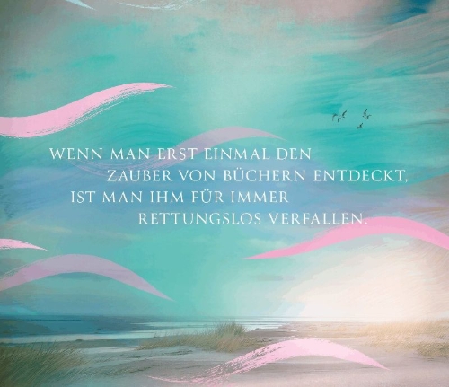 Buchcover und Innenansicht für das Buch: Die Bücherfrauen von Listland. Der Gesang der Seeschwalben