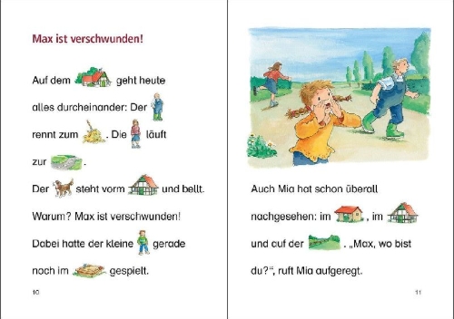 Buchcover und Innenansicht für das Buch: Lesenlernen in 3 Schritten - Die schönsten Fohlengeschichten