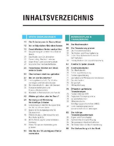 Buchcover und Innenansicht für das Buch: Existenzgründung