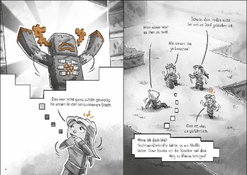 Buchcover und Innenansicht für das Buch: Das Dorf (Band 7) - Im Verlies des Magiers