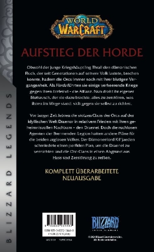Buchcover und Innenansicht für das Buch: World of Warcraft: Rise of the Horde (Blizzard Legends)