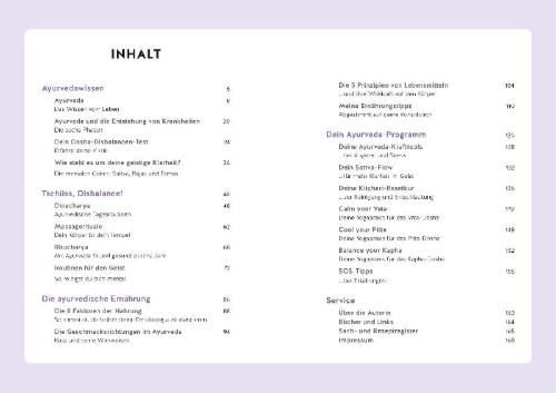 Buchcover und Innenansicht für das Buch: Ayurveda-Routinen für jeden Tag
