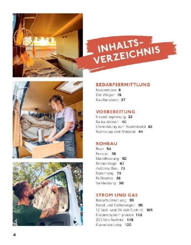 Buchcover und Innenansicht für das Buch: Bau dir deinen Camper