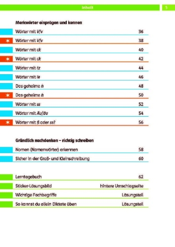 Buchcover und Innenansicht für das Buch: Die Deutsch-Helden Rechtschreiben und Diktat 2. Klasse
