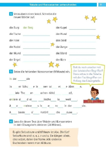 Buchcover und Innenansicht für das Buch: Die Deutsch-Helden Rechtschreiben und Diktat 2. Klasse