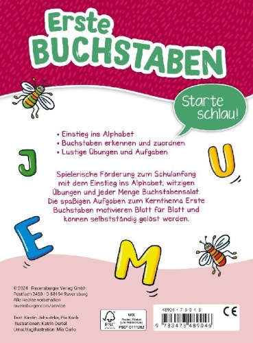 Buchcover und Innenansicht für das Buch: Mein Block zum Schulanfang: Erste Buchstaben