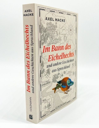 Buchcover und Innenansicht für das Buch: Im Bann des Eichelhechts und andere Geschichten aus Sprachland