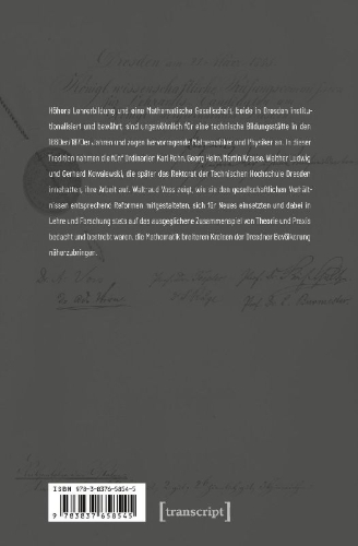 Buchcover und Innenansicht für das Buch: Mathematiker als Rektoren der Technischen Hochschule Dresden