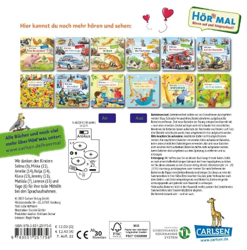 Buchcover und Innenansicht für das Buch: Hör mal (Soundbuch): Wimmelbuch: Im Zoo