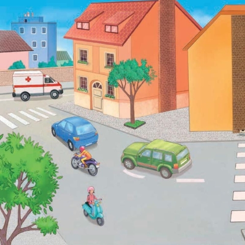 Buchcover und Innenansicht für das Buch: Hören-Sehen-Verstehen Fahrzeuge I Ab 24 Monaten