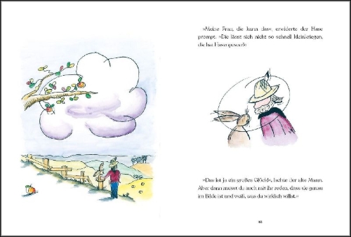 Buchcover und Innenansicht für das Buch: Der alte Mann und der Hase