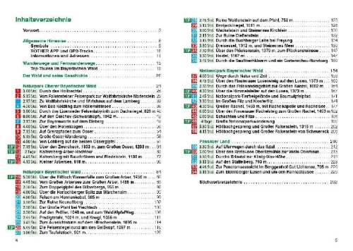 Buchcover und Innenansicht für das Buch: ROTHER Wanderführer Bayerischer Wald. 54 Touren um Cham, Bodenmais, Zwiesel, Freyung und Passau - mit Nationalpark Bayerischer Wald