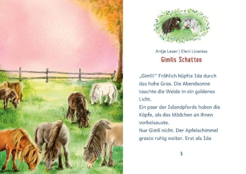 Buchcover und Innenansicht für das Buch: Ich kann lesen!: Starke Pferdeabenteuer zum ersten Lesen