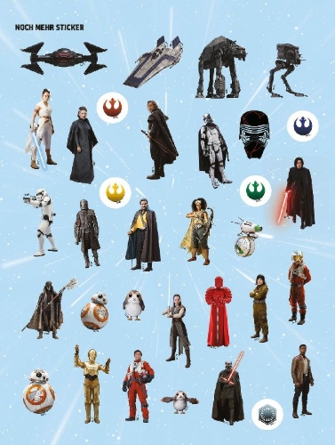 Buchcover und Innenansicht für das Buch: Star Wars: 1001 Sticker - Stickern - Rätseln - Ausmalen
