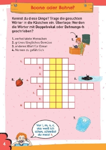 Buchcover und Innenansicht für das Buch: Kreuzworträtselknacker  ab 8 Jahren (Band 12)