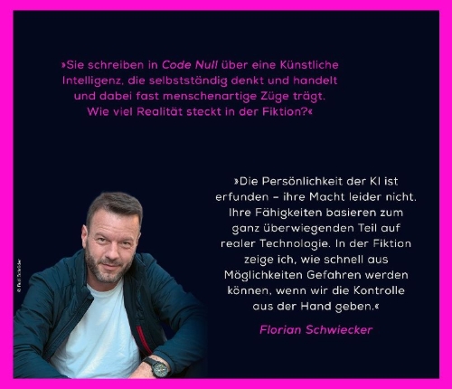 Buchcover und Innenansicht für das Buch: Code Null. Dieses Spiel kennt keine Regeln