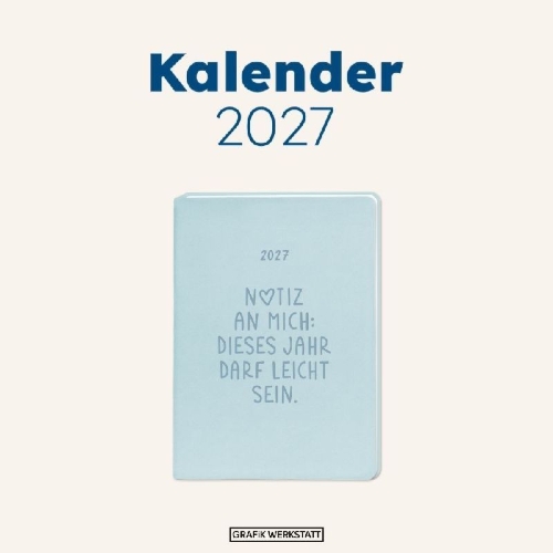 Buchcover und Innenansicht für das Buch: Terminplaner Lederlook 2027 Hellblau
