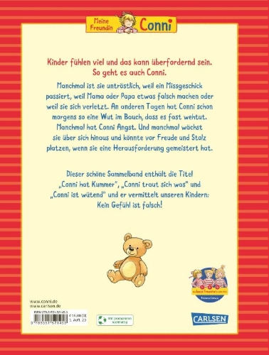 Buchcover und Innenansicht für das Buch: Conni-Bilderbuch-Sammelband: Meine Freundin Conni: Kummer und Wut, Angst und Mut - Connis Gefühle sind richtig und gut
