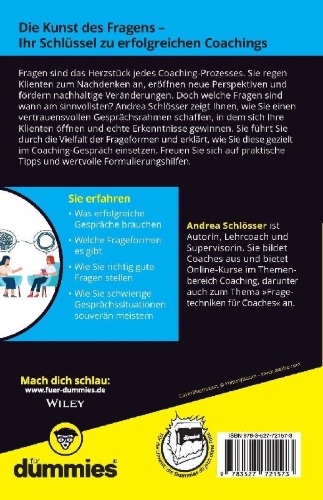 Buchcover und Innenansicht für das Buch: Fragetechniken für Coaches für Dummies