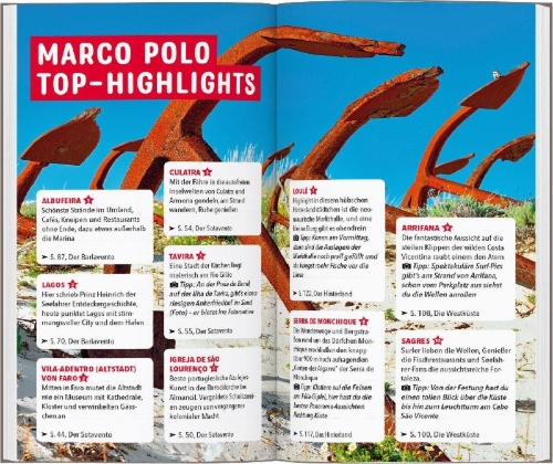 Buchcover und Innenansicht für das Buch: MARCO POLO Reiseführer Algarve