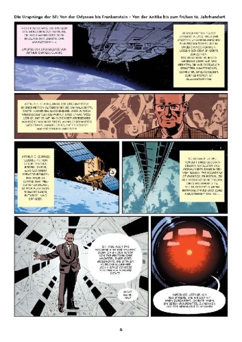 Buchcover und Innenansicht für das Buch: Die Geschichte der Science-Fiction (Graphic Novel)