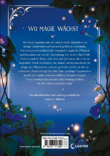 Buchcover und Innenansicht für das Buch: Flora Magica (Band 1) - Das Geheimnis der Nachtschatten