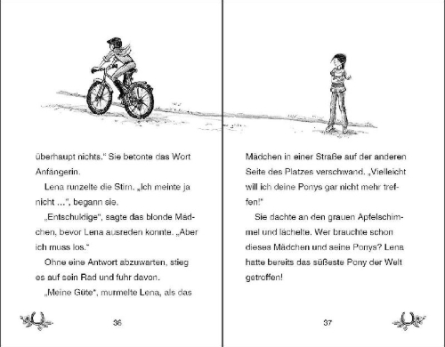 Buchcover und Innenansicht für das Buch: Ponyhof Apfelblüte 01. Lena und Samson