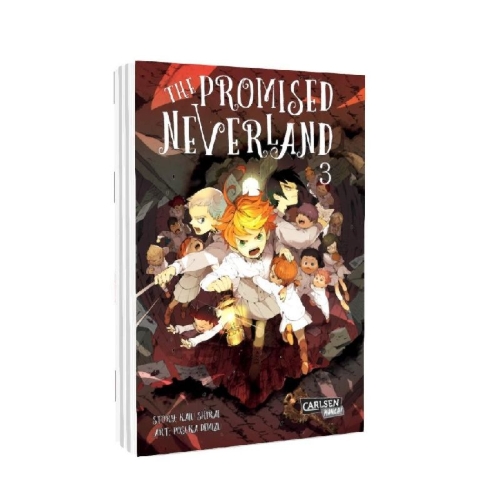 Buchcover und Innenansicht für das Buch: Yakusoku no Neverland