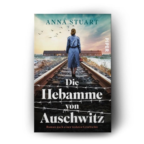 Buchcover und Innenansicht für das Buch: The Midwife of Auschwitz