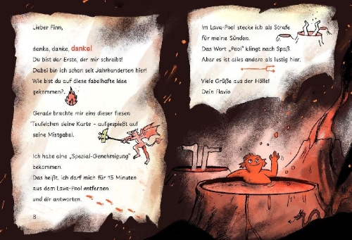 Buchcover und Innenansicht für das Buch: Viele Grüße aus der Hölle!