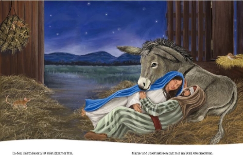 Buchcover und Innenansicht für das Buch: Ich bin der kleine Esel aus der Weihnachtsgeschichte (Pappbilderbuch)
