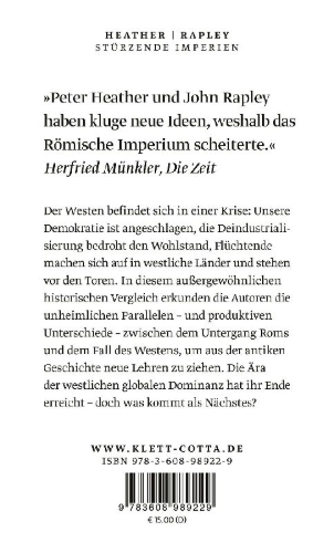 Buchcover und Innenansicht für das Buch: Why Empires Fall. Rome, America and the Future of the West