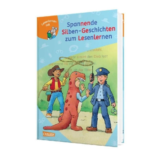 Buchcover und Innenansicht für das Buch: LESEMAUS zum Lesenlernen Sammelbände: Spannende Silben-Geschichten zum Lesenlernen
