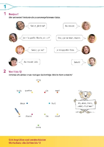Buchcover und Innenansicht für das Buch: Découvertes 1 Série jaune/Série bleue - Übungsblock zum Schulbuch