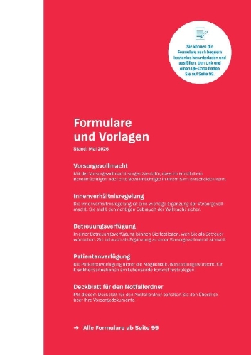 Buchcover und Innenansicht für das Buch: Das Vorsorge-Set