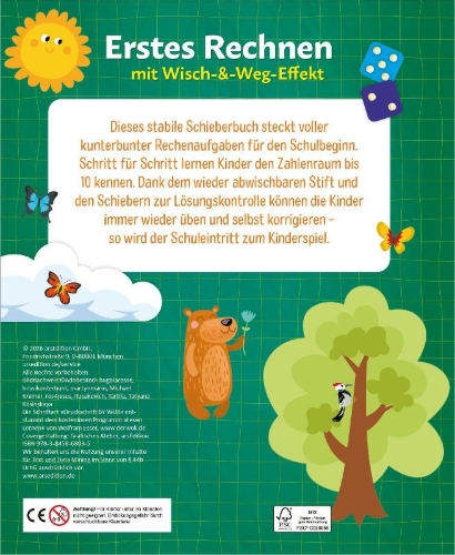 Buchcover und Innenansicht für das Buch: Erstes Rechnen - mit Wisch-&-Weg-Effekt