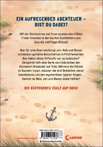 Buchcover und Innenansicht für das Buch: Die Küstencrew (Band 2) - Die Spur der Schmuggler