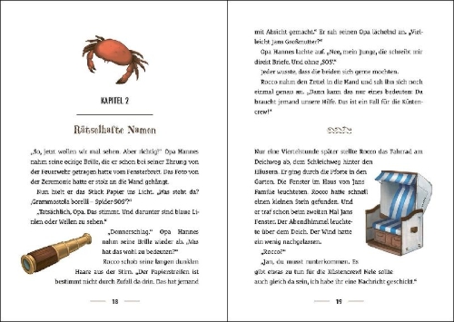Buchcover und Innenansicht für das Buch: Die Küstencrew (Band 2) - Die Spur der Schmuggler