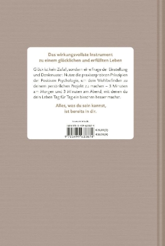 Buchcover und Innenansicht für das Buch: Das 6-Minuten-Tagebuch (pfefferbraun)