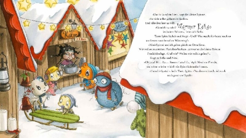 Buchcover und Innenansicht für das Buch: Die kleine Spinne Widerlich - Wundervolle Winterzeit