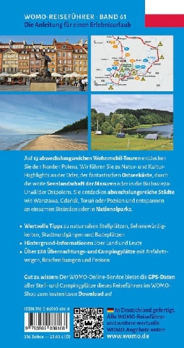 Buchcover und Innenansicht für das Buch: Entdeckertouren mit dem Wohnmobil Polen Der Norden