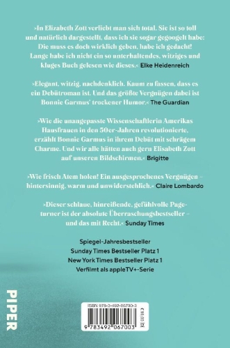 Buchcover und Innenansicht für das Buch: Lessons in Chemistry