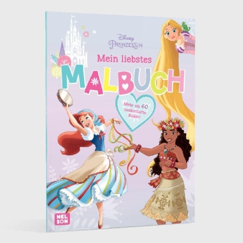 Buchcover und Innenansicht für das Buch: Disney Prinzessin: Mein liebstes Malbuch