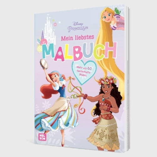 Buchcover und Innenansicht für das Buch: Disney Prinzessin: Mein liebstes Malbuch