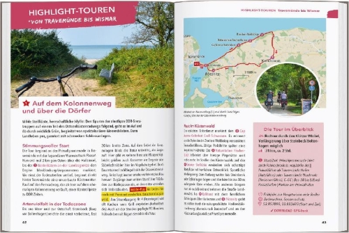 Buchcover und Innenansicht für das Buch: MARCO POLO OUTDOOR GUIDE Reiseführer Ostseeküste Mecklenburg-Vorpommern