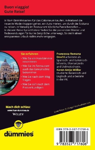 Buchcover und Innenansicht für das Buch: Reise-Sprachführer Italienisch für Dummies A2
