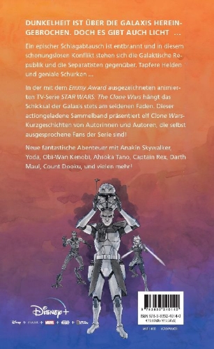 Buchcover und Innenansicht für das Buch: Star Wars: The Clone Wars - Stories of Light and Dark