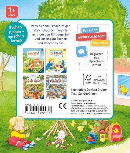 Buchcover und Innenansicht für das Buch: Mein erstes Sachen suchen: Kindergarten