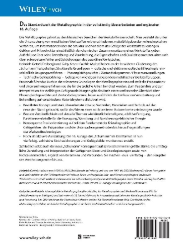 Buchcover und Innenansicht für das Buch: Schumann Metallographie